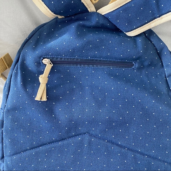Printed Polka-dot Canvas Backpack - Picture 6 of 9